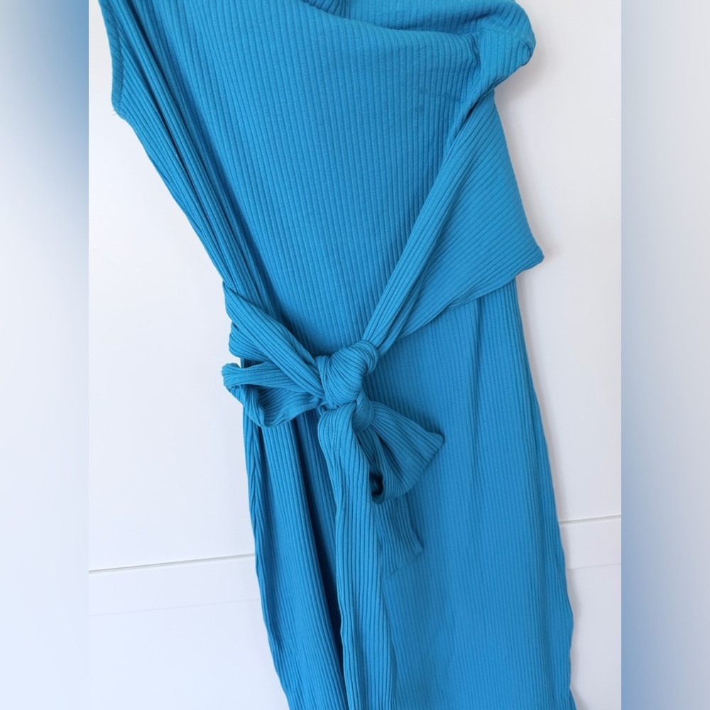 NWT Line and Dot Willow One-Shoulder Dress | Blue | Medium - Picture 8 of 9